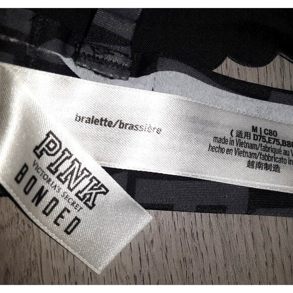 Lot of Victoria's Secret and VS PINK Bralettes Size Medium Lace Black Velvet - Picture 4 of 8